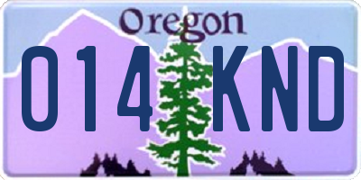 OR license plate 014KND