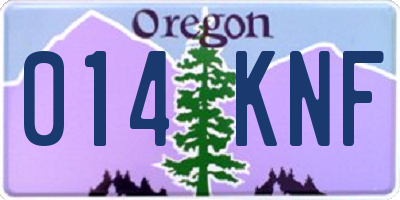 OR license plate 014KNF