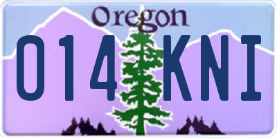OR license plate 014KNI