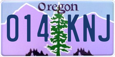 OR license plate 014KNJ