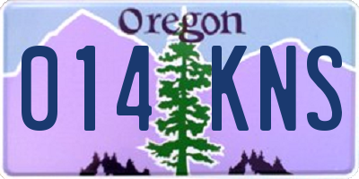OR license plate 014KNS