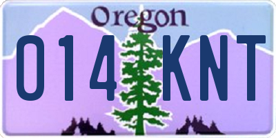 OR license plate 014KNT