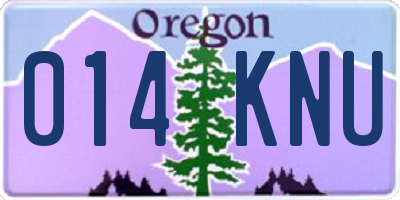 OR license plate 014KNU