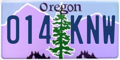 OR license plate 014KNW