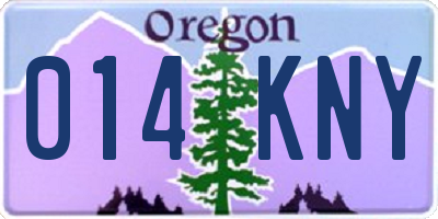 OR license plate 014KNY