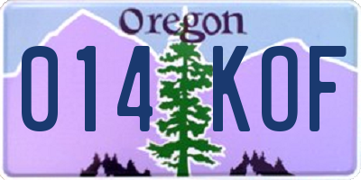 OR license plate 014KOF