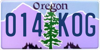 OR license plate 014KOG