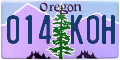OR license plate 014KOH