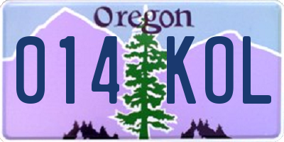 OR license plate 014KOL