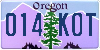 OR license plate 014KOT