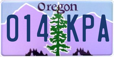 OR license plate 014KPA