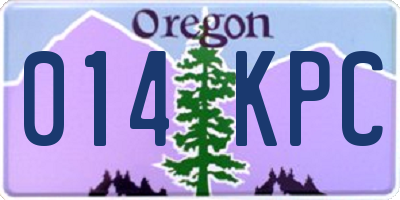 OR license plate 014KPC