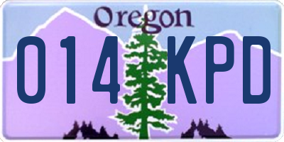 OR license plate 014KPD
