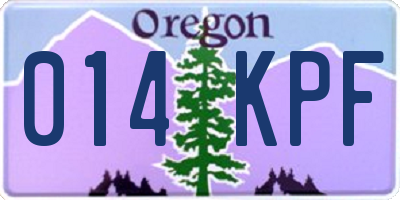 OR license plate 014KPF