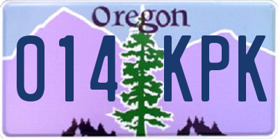 OR license plate 014KPK