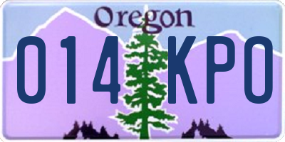 OR license plate 014KPO