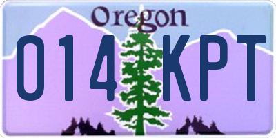 OR license plate 014KPT