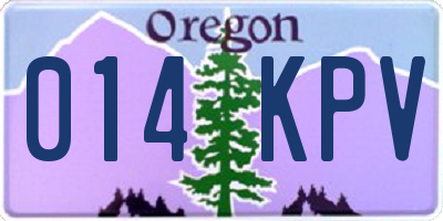OR license plate 014KPV