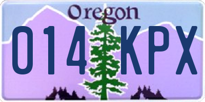 OR license plate 014KPX