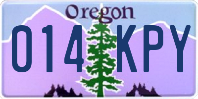 OR license plate 014KPY