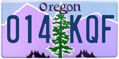 OR license plate 014KQF