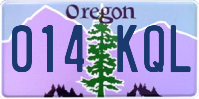 OR license plate 014KQL