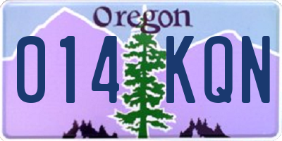 OR license plate 014KQN