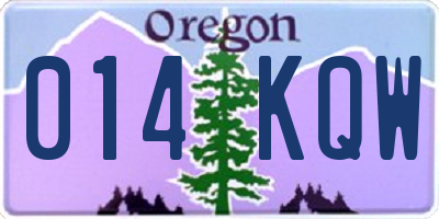 OR license plate 014KQW