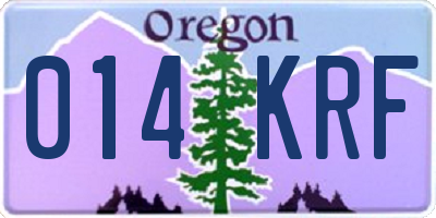 OR license plate 014KRF