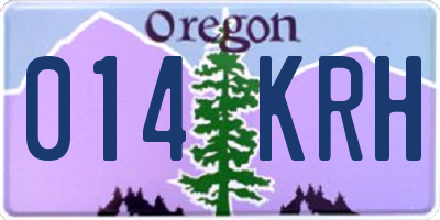 OR license plate 014KRH