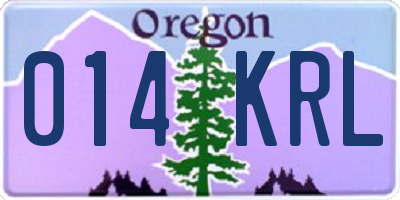 OR license plate 014KRL