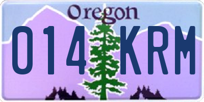 OR license plate 014KRM