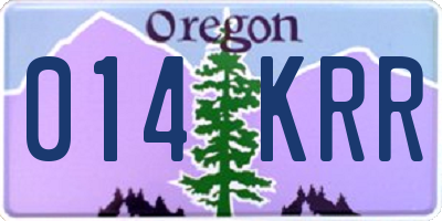 OR license plate 014KRR