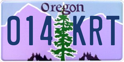 OR license plate 014KRT