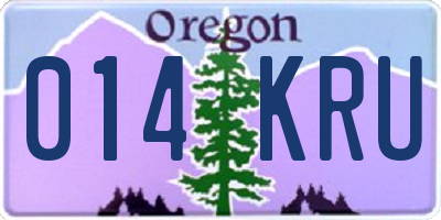 OR license plate 014KRU
