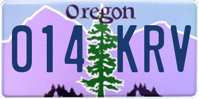OR license plate 014KRV