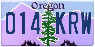 OR license plate 014KRW