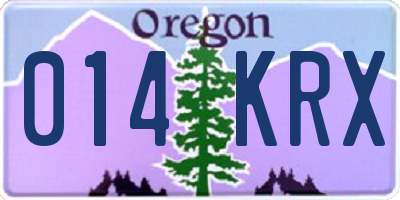OR license plate 014KRX