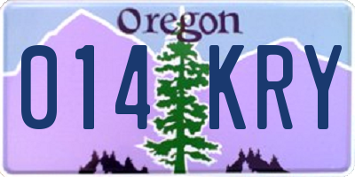 OR license plate 014KRY