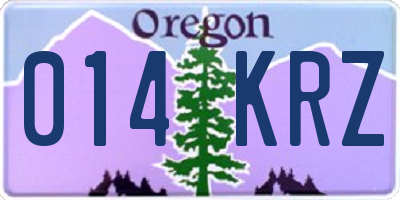 OR license plate 014KRZ