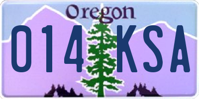 OR license plate 014KSA