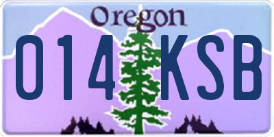OR license plate 014KSB