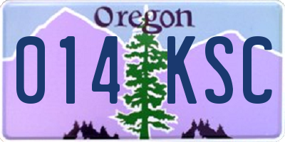 OR license plate 014KSC