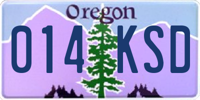 OR license plate 014KSD