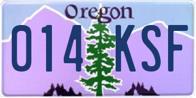 OR license plate 014KSF
