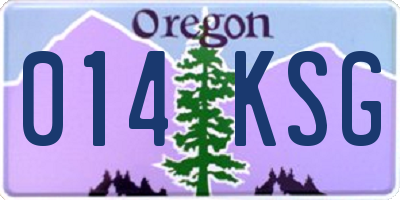 OR license plate 014KSG