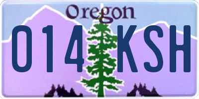 OR license plate 014KSH