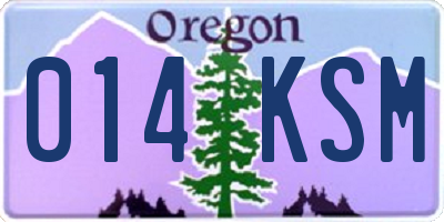OR license plate 014KSM