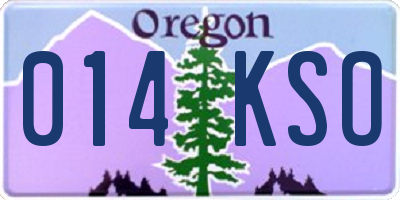OR license plate 014KSO