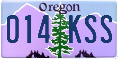 OR license plate 014KSS
